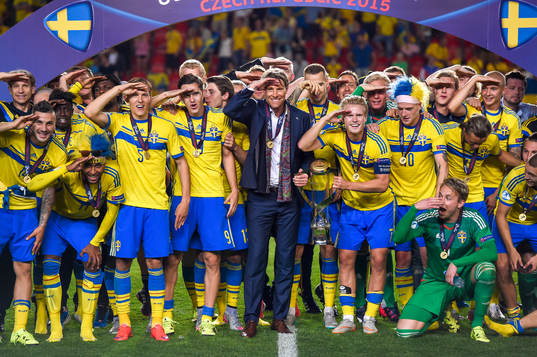 Sveriges landslag firar