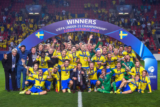 Sveriges landslag firar