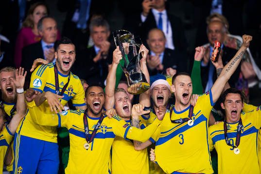 Sveriges Mikael Ishak, Isaac Kiese Thelin, Oscar Hiljemark,