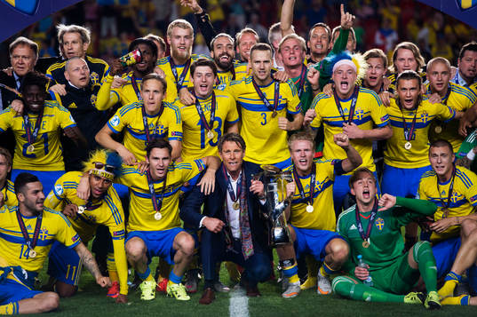 Sveriges lag jublar