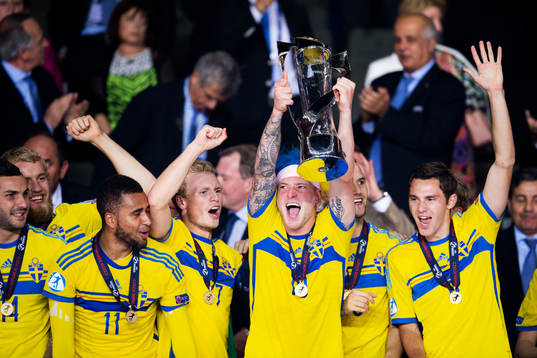 Sveriges Isaac Kiese Thelin, Oscar Hiljemark, John Guidetti