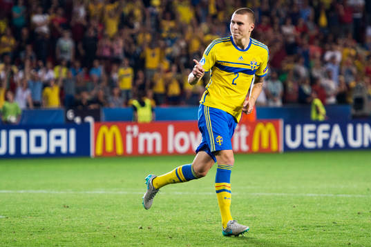 Sveriges Victor Nilsson Lindelöf jublar