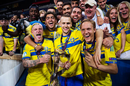 Sveriges John Guidetti, Alexander Milosevic och Ludwig