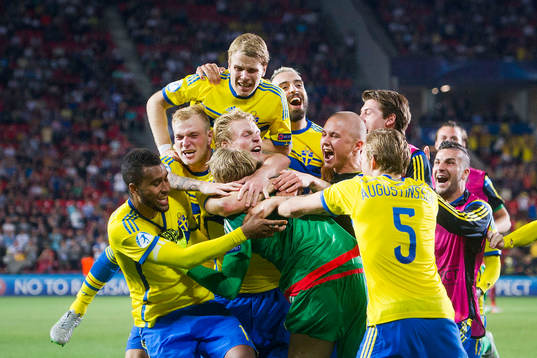 Sveriges Isaac Kiese Thelin, John Guidetti, Oscar