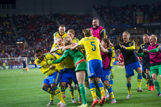 Sveriges Isaac Kiese Thelin, John Guidetti, Oscar
