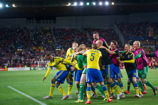 Sveriges Isaac Kiese Thelin, John Guidetti, Oscar
