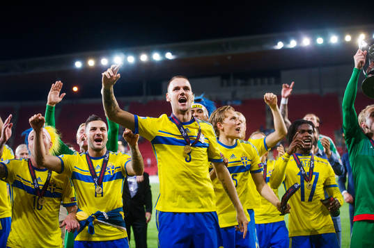 Sveriges Mikael Ishak, Oscar Lewicki, Ludwig Augustinsson