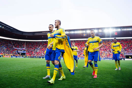 Sveriges Alexander Milosevic, Filip Helander och Ludwig