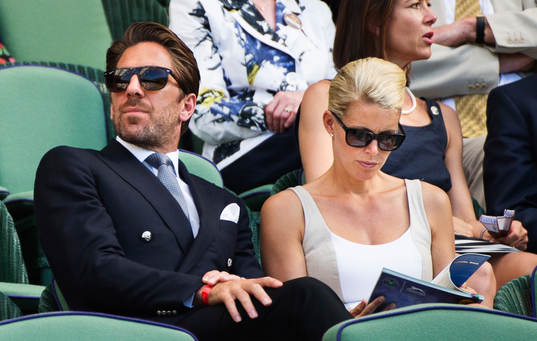 Ishockeyspelaren Henrik Lundqvist med sin fru Therese