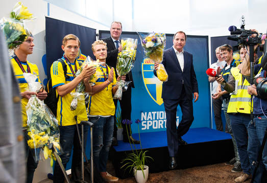 Sveriges U21-landslag hyllas av Svenska Fotbollförbundets