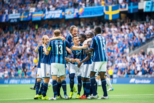 Djurgårdens spelare firar