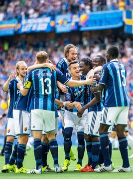 Djurgårdens spelare firar
