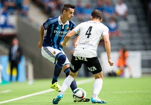 Djurgårdens Haris Radetinac utmanar Örebros Hjörtur Logi