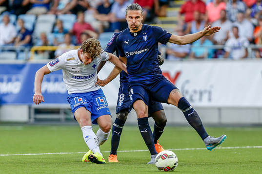Norrköpings Alexander Fransson gör 3-1 framför Malmö