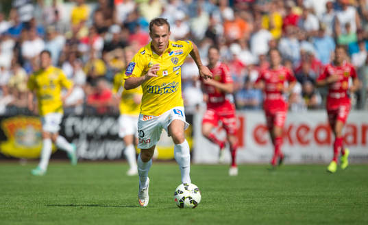 Falkenbergs Calle Wede fotbollsmatchen i Allsvenskan mellan