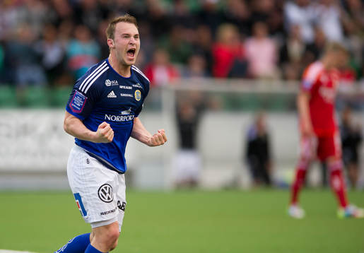 Sundsvalls Rúnar Már Sigurjónsson jublar