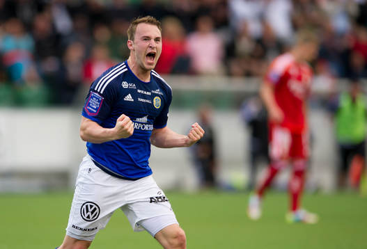 Sundsvalls Rúnar Már Sigurjónsson jublar