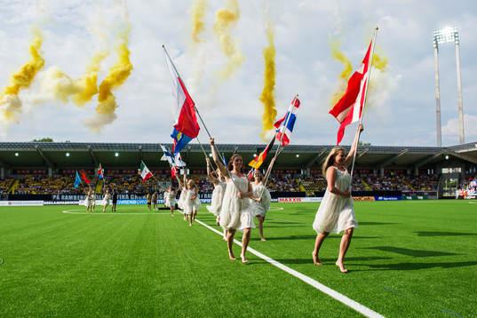 Invigning av Bravida Arena innan fotbollsmatchen i