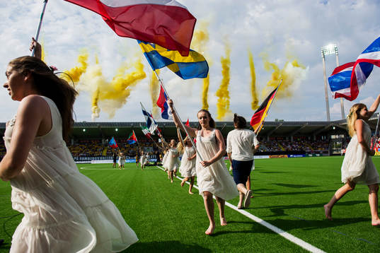 Invigning av Bravida Arena innan fotbollsmatchen i