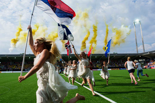 Invigning av Bravida Arena innan fotbollsmatchen i