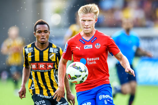 Häckens Nasiru Mohammed och Helsingborgs Andreas Landgren