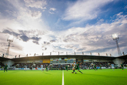Generell vy över Gavlevallen när Hammarbys Philip Haglund