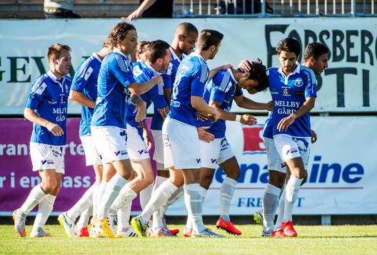 Jubel i Trelleborg när Kristian Haynes gör 1-0