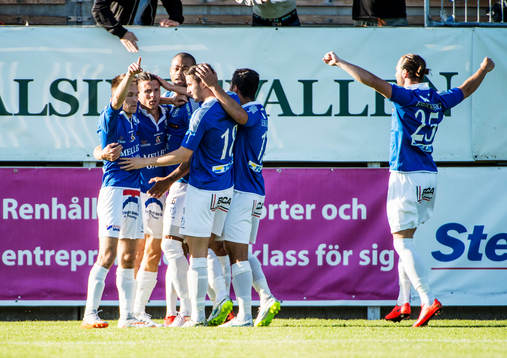 Jubel i Trelleborg när Kristian Haynes gör 1-0