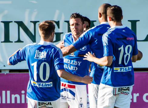 Jubel i Trelleborg när Kristian Haynes gör 1-0
