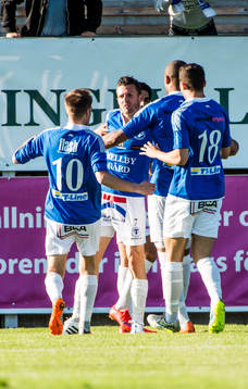 Jubel i Trelleborg när Kristian Haynes gör 1-0