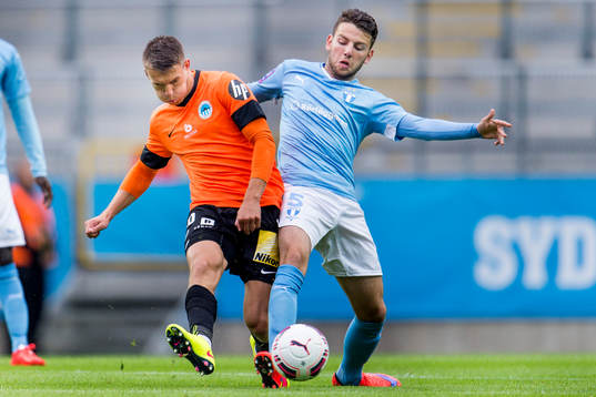 Slovan Liberec Zdenek Folprecht och Malmö FFs Erdal Rakip