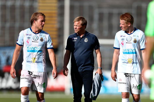 Gefles Anders Bååth, tränare Roger Sandberg och Erik