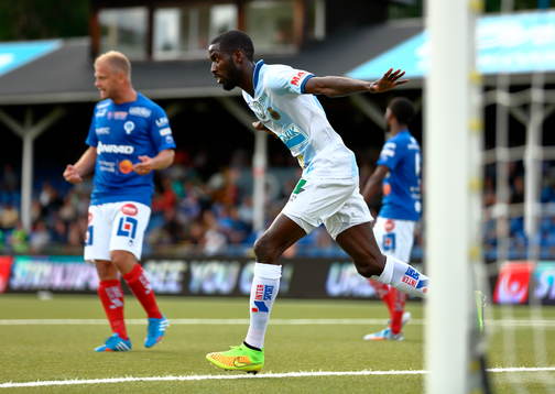 Gefles Dioh Williams jublar och Åtvidabergs Kristian