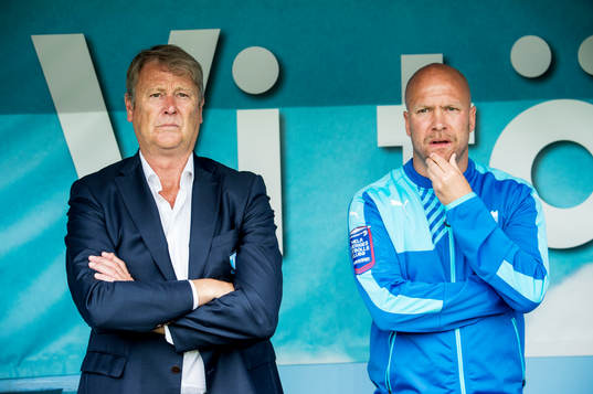 Malmö FFs tränare Åge Hareide och assisterande tränare