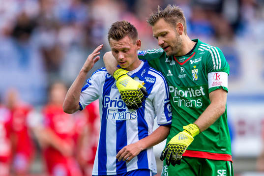 IFK Göteborgs Jakob Ankersen och IFK Göteborgs målvakt