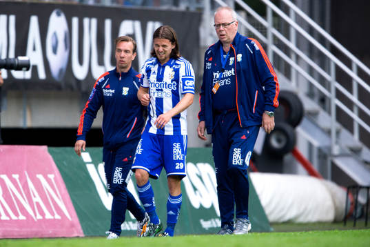 IFK Göteborgs Lasse Vibe reagerar