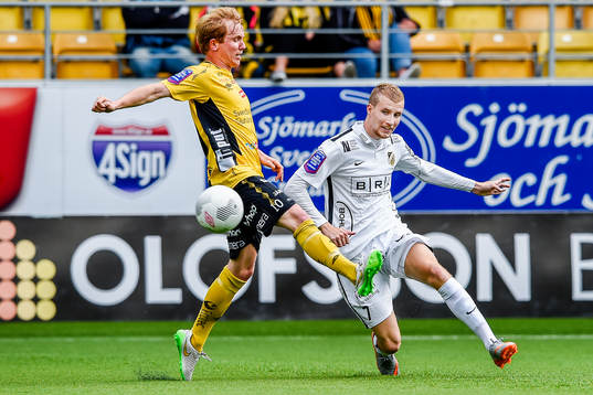 Elfsborgs Simon Lundevall och Häckens Simon Gustafson