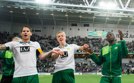 Hammarbys Johan Persson, Isac Lidberg, Amadaiya Rennie,
