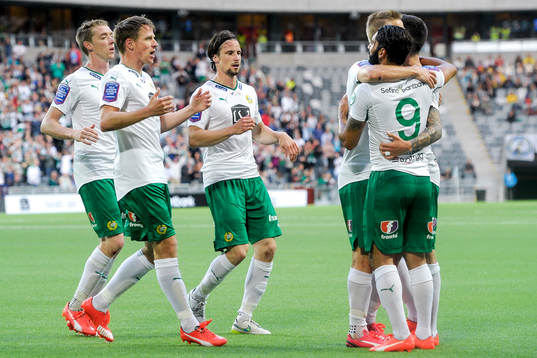 Hammarbys spelare firar