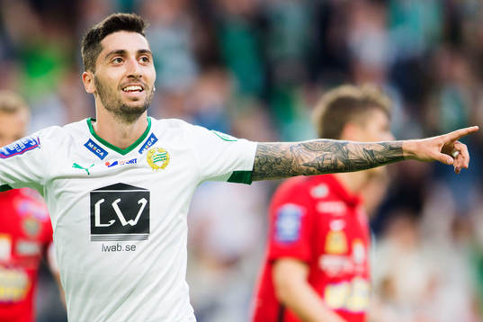 Hammarbys Nahir Besara gör 3-0 och jublar