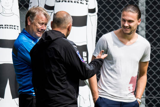Malmö FFs tränare Åge Hareide och målvaktstränare
