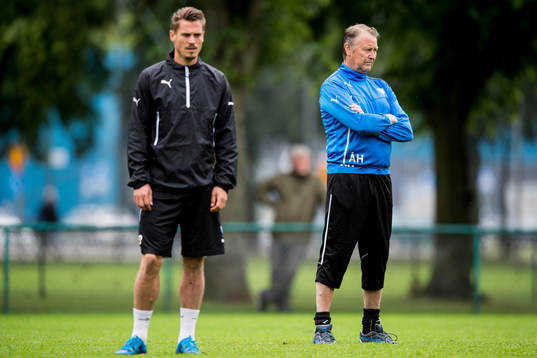 Malmö FFs Markus Rosenberg och tränare Åge Hareide