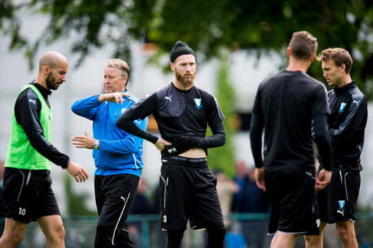 Malmö FFs tränare Åge Hareide och anfallsspelare