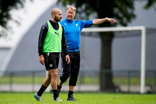 Malmö FFs Guillermo Molins och tränare Åge Hareide