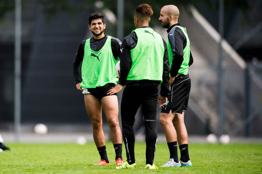 Malmö FFs Mahmut Özen, Tobias Sana och Guillermo Molins