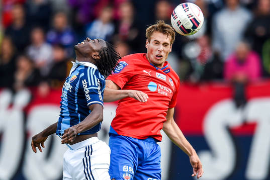 Djurgårdens Sam Johnson och Helsingborgs Fredrik Helstrup