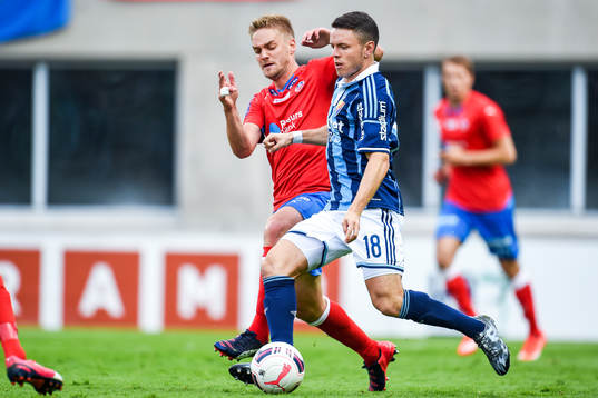 Helsingborgs Johan Mårtensson och Djurgårdens Kerim Mrabti