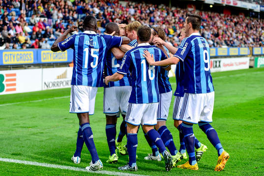 Djurgårdens spelare jublar