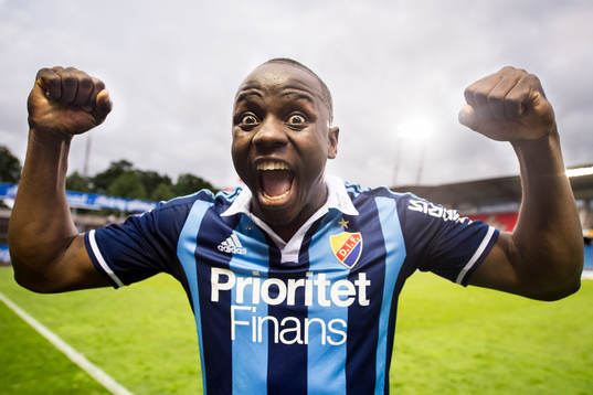 Djurgårdens Nyasha Mushekwi som gjorde matchens ända mål