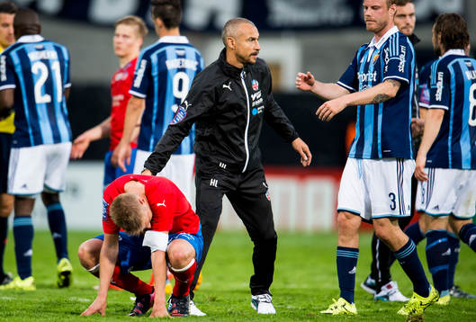 Helsingborgs manager Henrik Larsson klappar om Helsingborgs